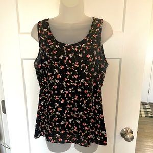 Bright Coral Floral split back tank Express Size S